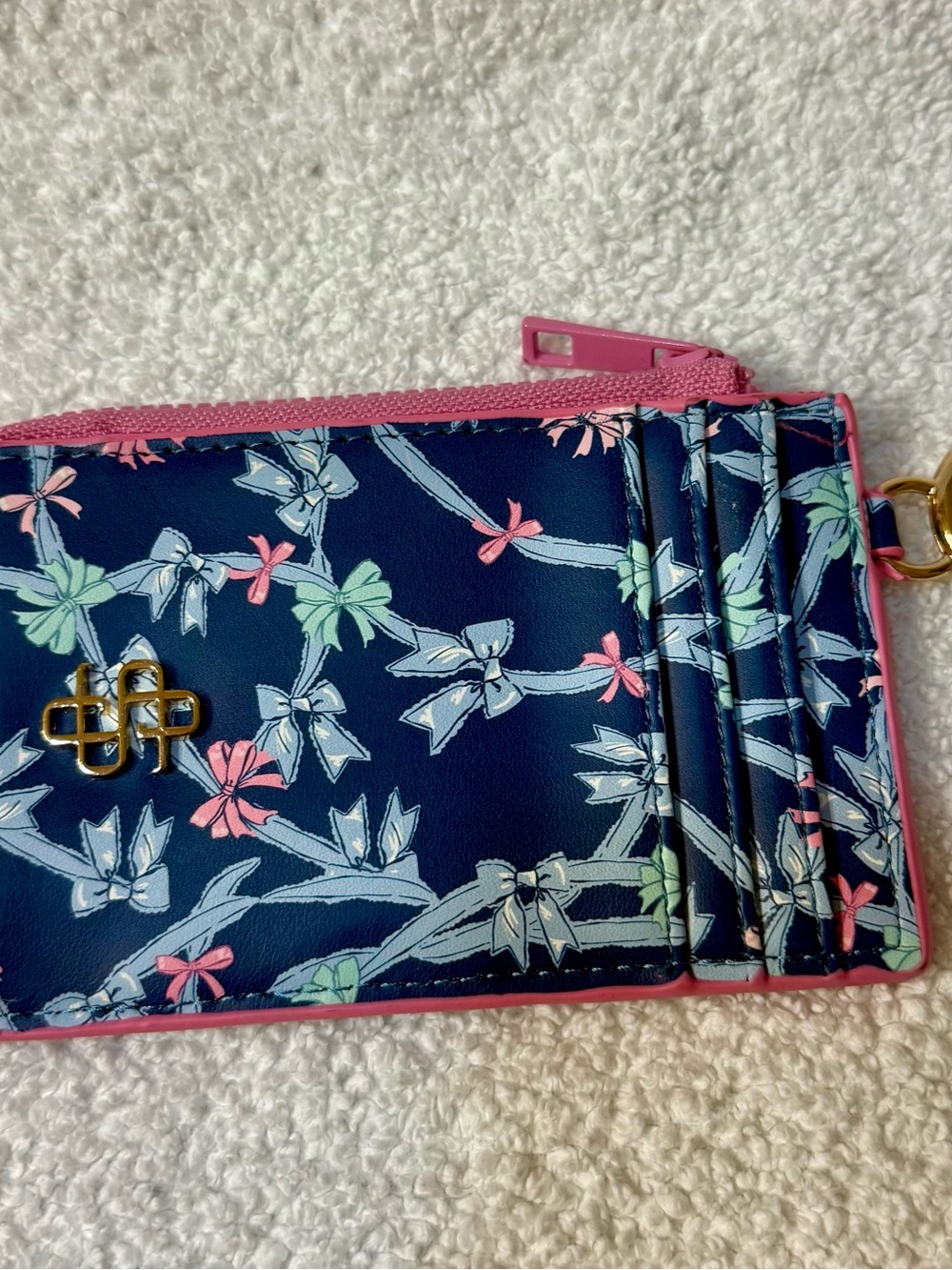 Simply Southern Slim ID and Card Holder Wallet, Zip Coin Pouch, Keychain-Ribbon